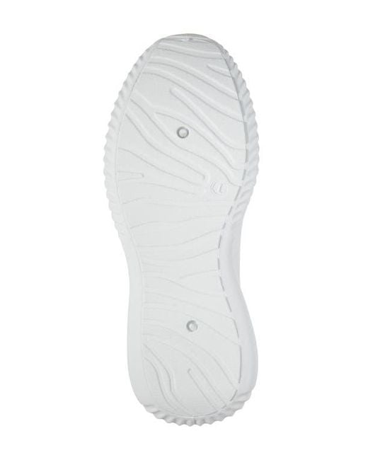 Tahari White Patterned Knit Sneaker