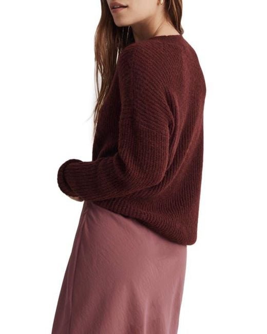 Madewell Red Ribbed Crewneck Sweater