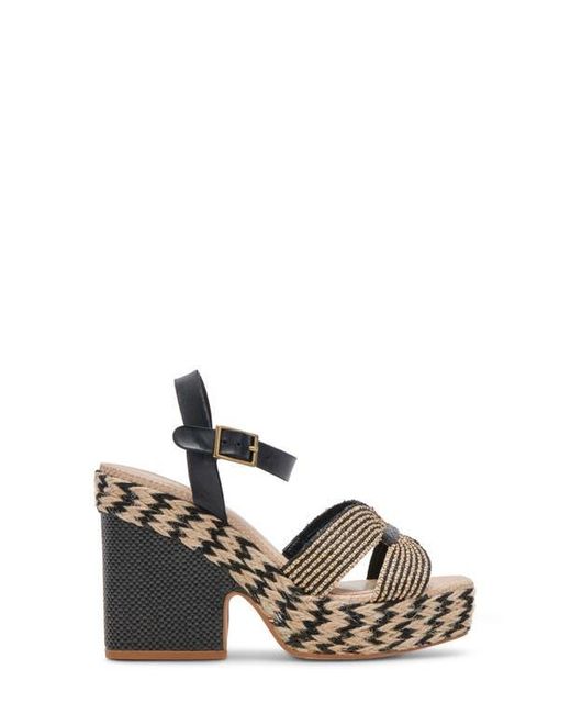 Dolce Vita Multicolor Cale Woven Raffia Platform Sandal
