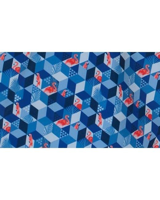 Beach Bros Blue Triangular Escape Swim Trunks for men