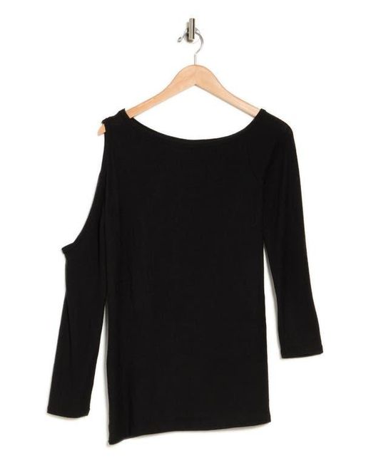 Go Couture Black Cold Shoulder Knit Top