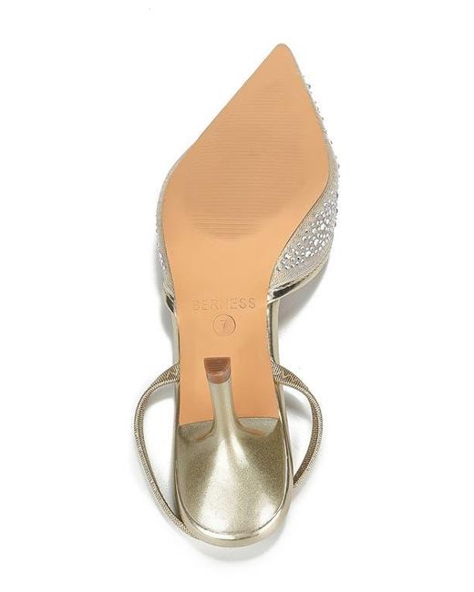BERNESS White Cara Rhinestone Mesh Pump