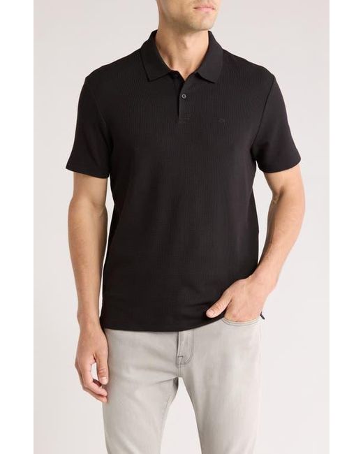 Calvin Klein Black Mico Waffle Polo for men