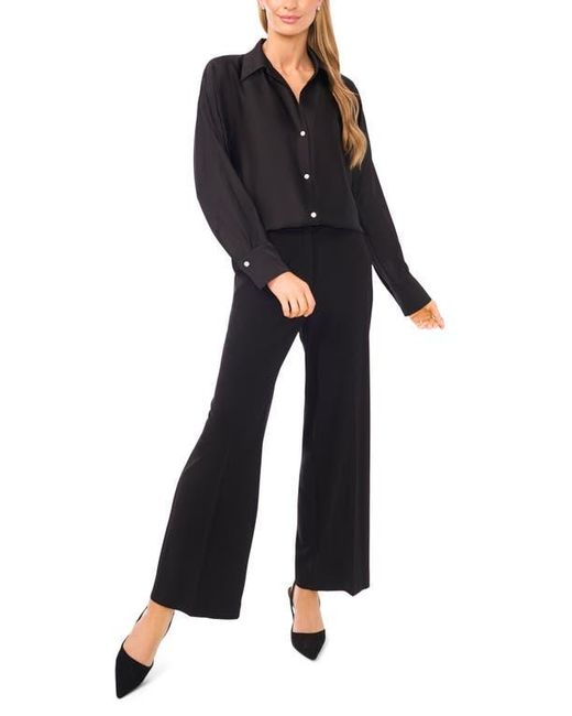 Halogen® Black Charmeuse Button-Up Shirt