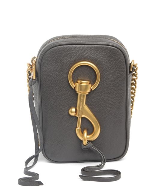 Rebecca Minkoff Lou Pebbled Leather Crossbody Bag In Graphite At