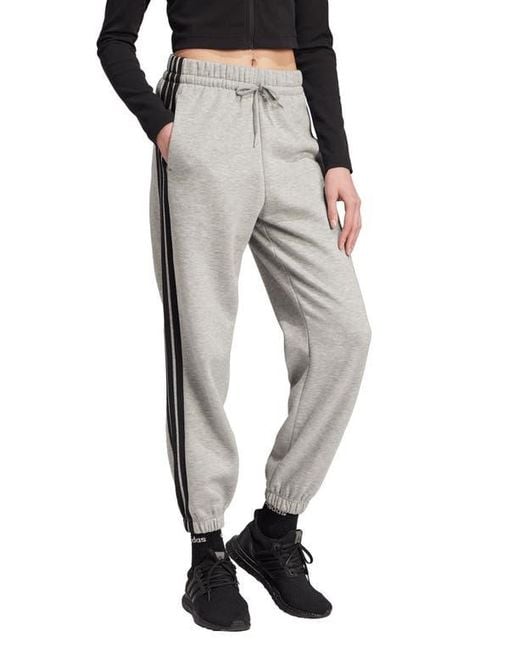Adidas Black 3-Stripes Fleece Sweatpants
