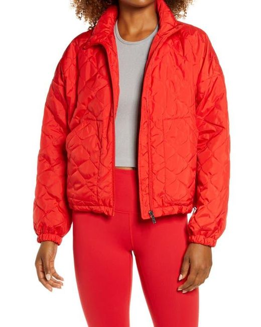 Zella Red Quilted Bomber Jacket