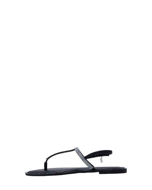 Bebe Black Rhinestone T-Strap Sandal