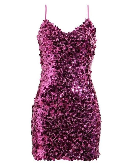 BP. Red V-Neck Sequin Minidress