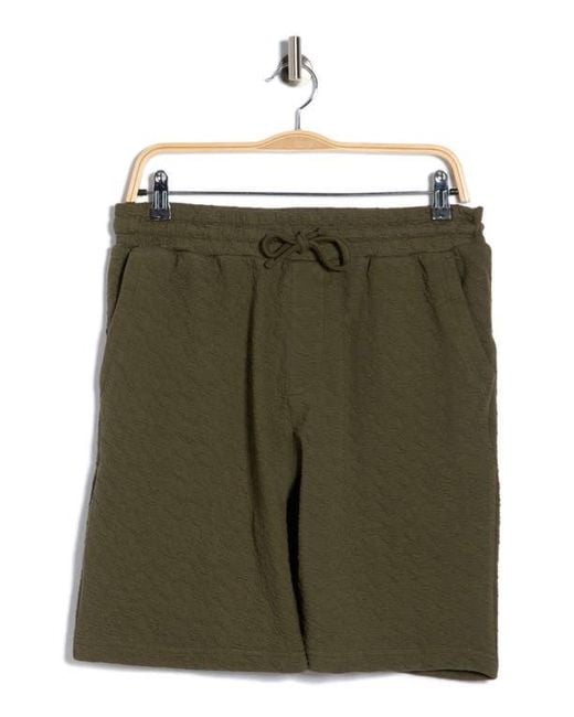 Denim and Flower Green Textured Shorts for men