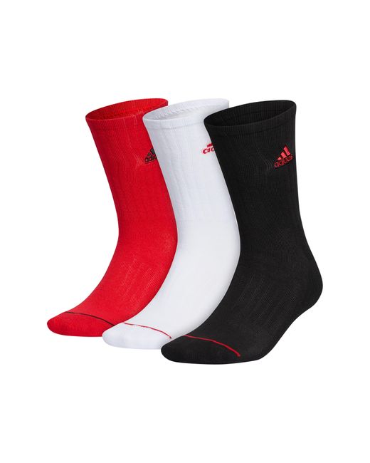 Adidas Red Climacool 3-pack Crew Length Socks for men