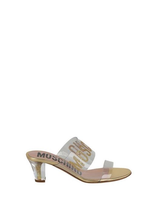 Moschino Multicolor Logo Clear Strap Sandal