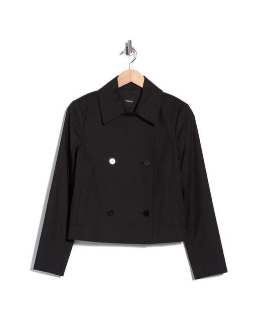 Theory Black Double Breasted Spread Collar Jacket