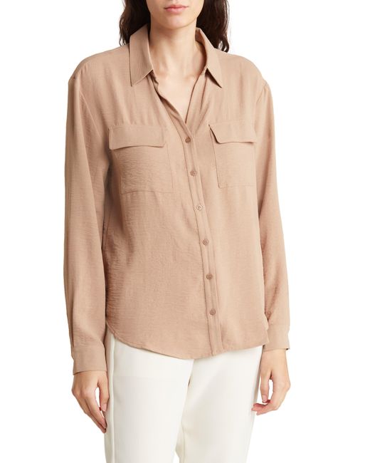 Pleione Natural Crinkle Button-up Shirt