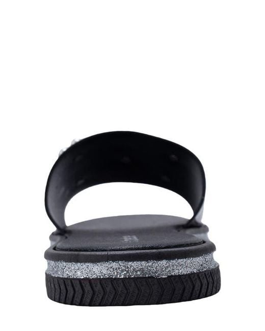 Bebe Black Charm Slide Sandal