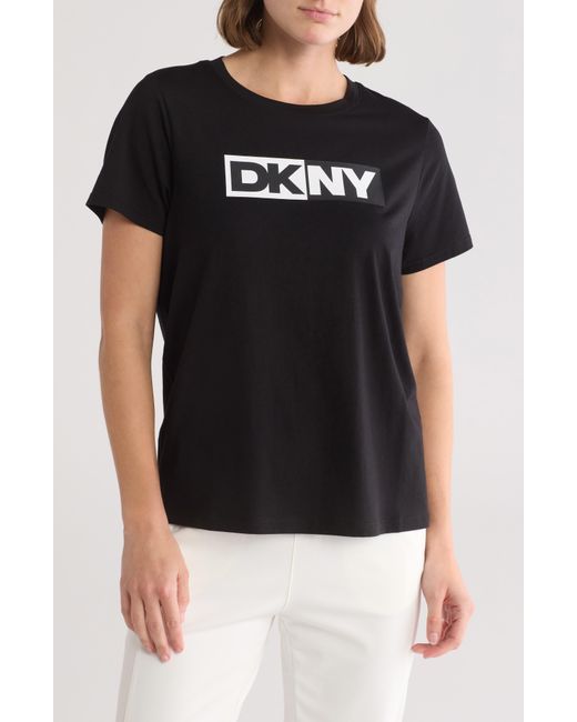 DKNY Black Two-tone Graphic T-shirt