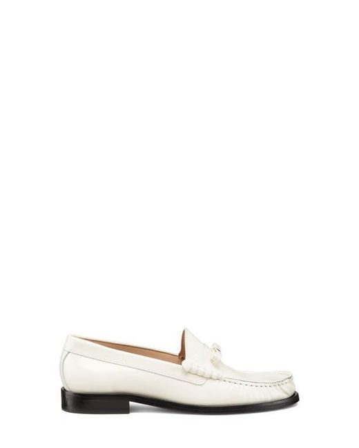 Stuart Weitzman White Lottie Bow Loafer