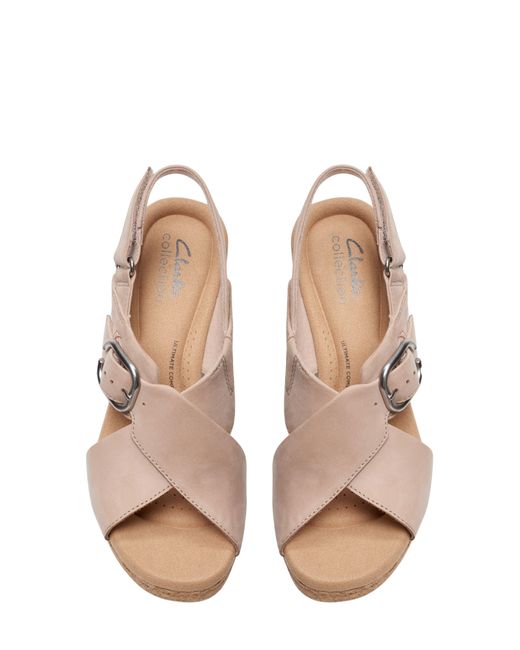 Clarks Natural Giselle Dove Platform Sandal