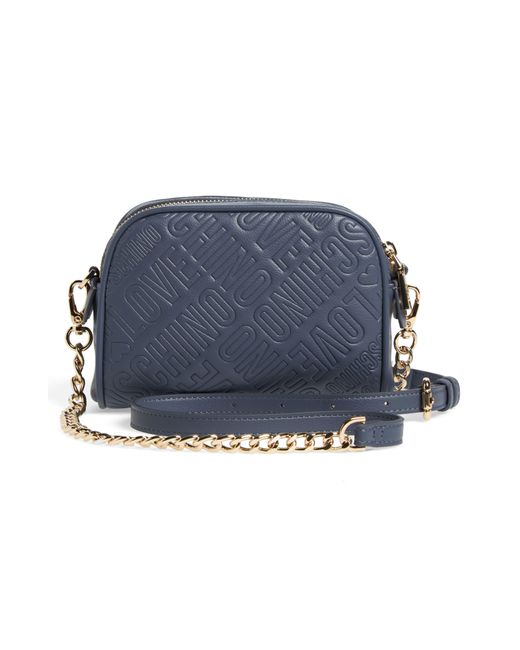 Love Moschino Borsa Quilted Logo Crossbody Bag in Blue | Lyst