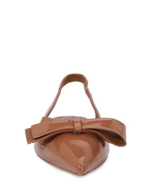 BERNESS Brown Bow Slingback Flat