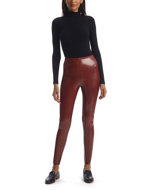 Commando Control Top Faux Patent Leather Leggings in Red Lyst