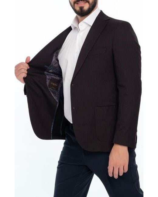 VELLAPAIS Black Solid Sport Coat for men