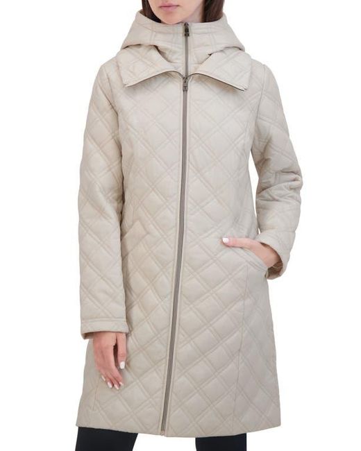 Tahari Laura Hooded Bib Puffer Jacket in Gray Lyst