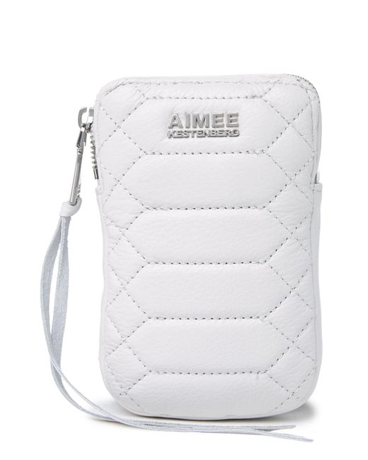 Aimee Kestenberg Capri Quilted Leather Crossbody Phone Bag In Cloud At