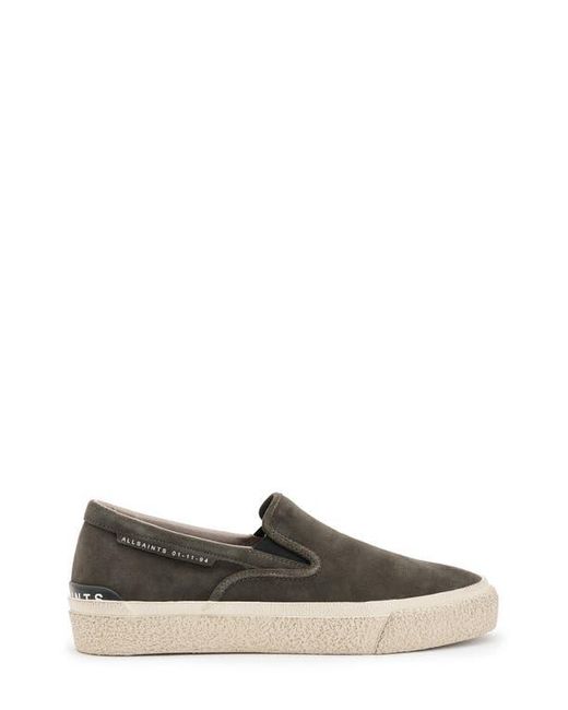 AllSaints Gray Suede Slip-On Sneaker for men