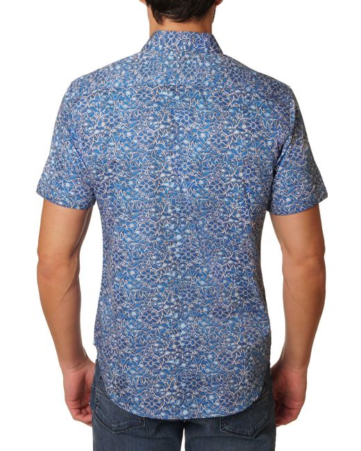 Robert Graham Blue Stuart Short Sleeve Woven Shirt for men