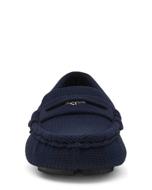 Anne Klein Blue Skylar Knit Penny Loafer