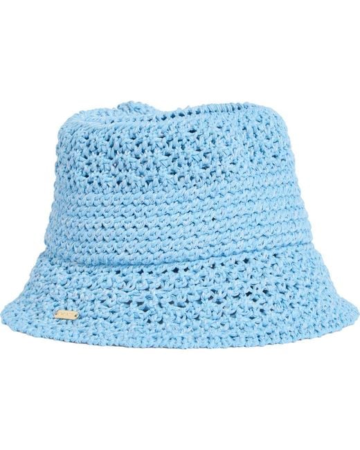 Steve Madden Blue Alex Metallic Crochet Bucket Hat