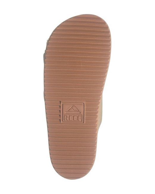 Reef Natural Ojai Ciara Faux Shearling Lined Platform Slide Sandal