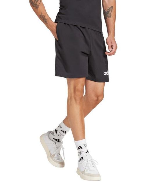 Adidas Black Essentials Linear Single Jersey Shorts for men