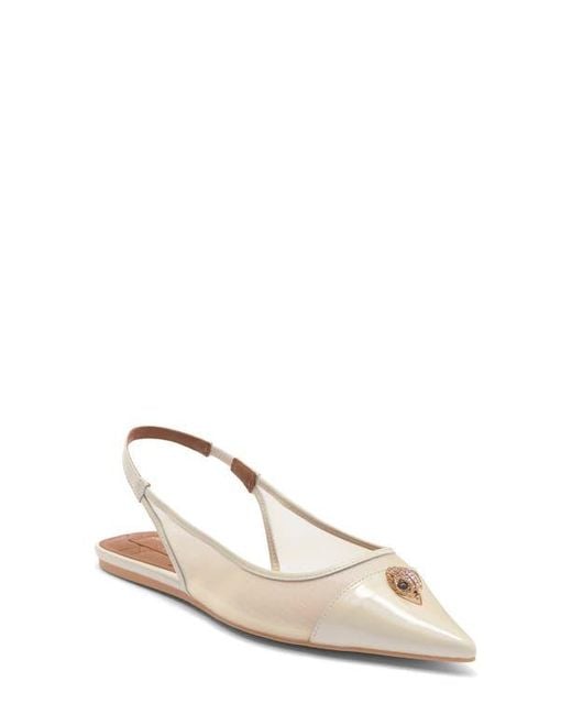 Kurt Geiger Natural Belgravia Eagle Slingback Flat