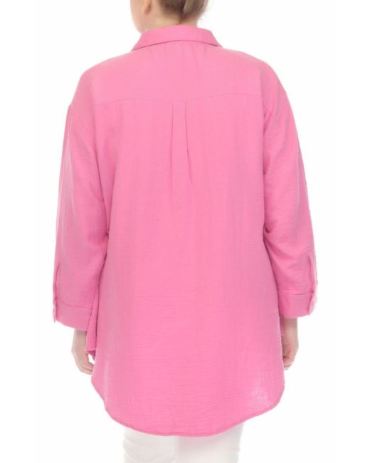 Boho Me Pink Gauze Button-up Shirt