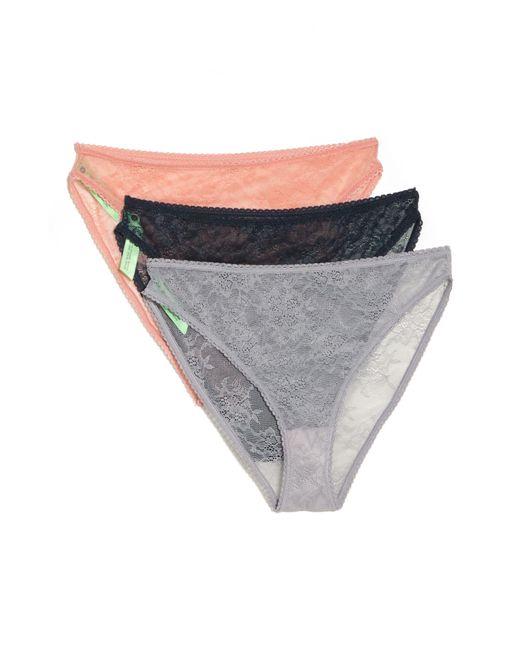 Honeydew Intimates Gray Lexi 3-pack Lace Bikinis