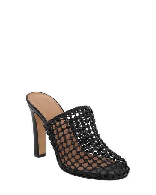 Ferragamo Black Woven Slide Sandal