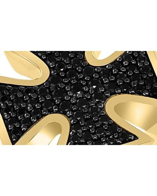 Effy Black Spinel Cross Ring