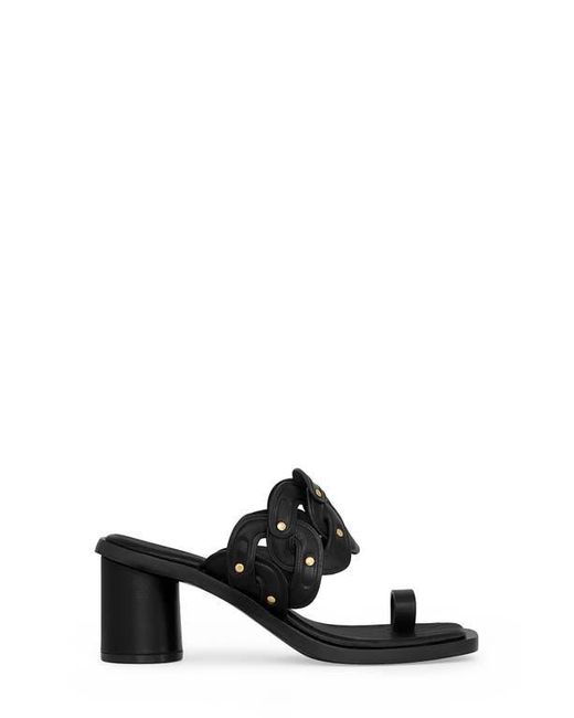 Rebecca Minkoff Black Studded Toe Loop Sandal