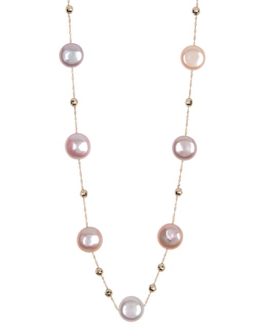Effy 14k Yellow Gold Pink 11mm Freshwater Pearl Necklace