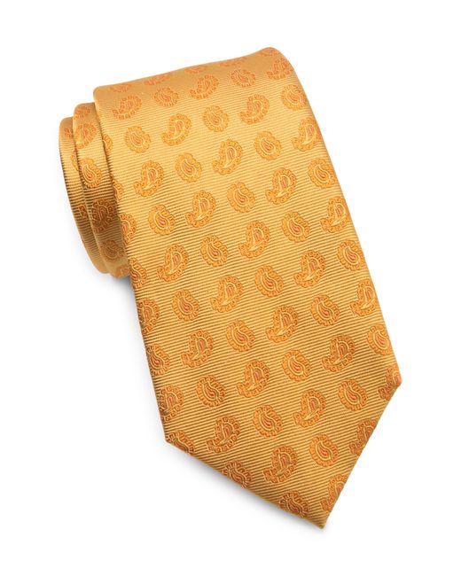 Duchamp Tonal Paisley Silk Tie in Yellow for Men | Lyst