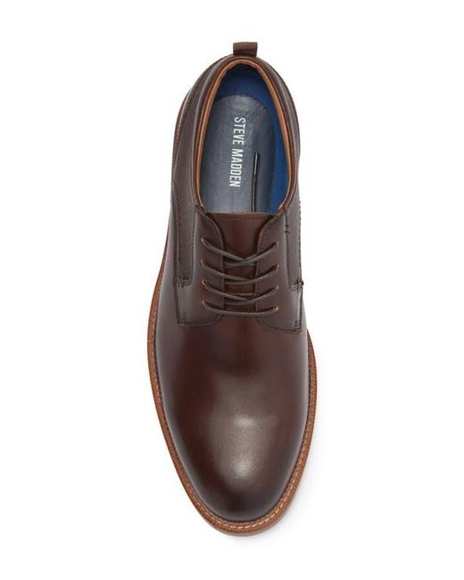 Steve Madden Brown Espen Plain Toe Derby for men