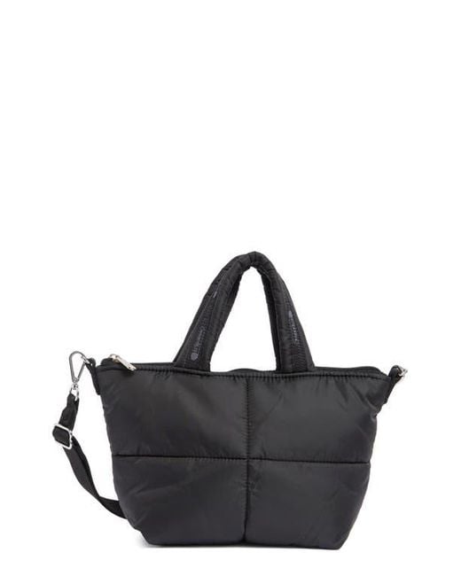 LeSportsac Puffy Mini Satchel Top-Handle Bag in Black | Lyst
