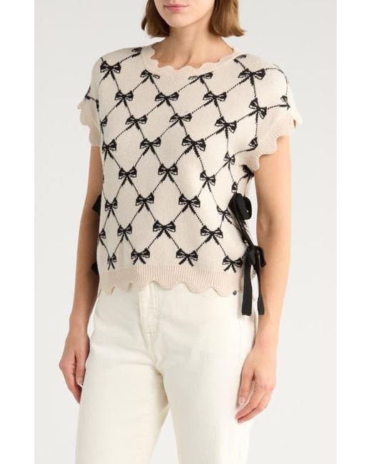 Blu Pepper Natural Bow Cap Sleeve Sweater