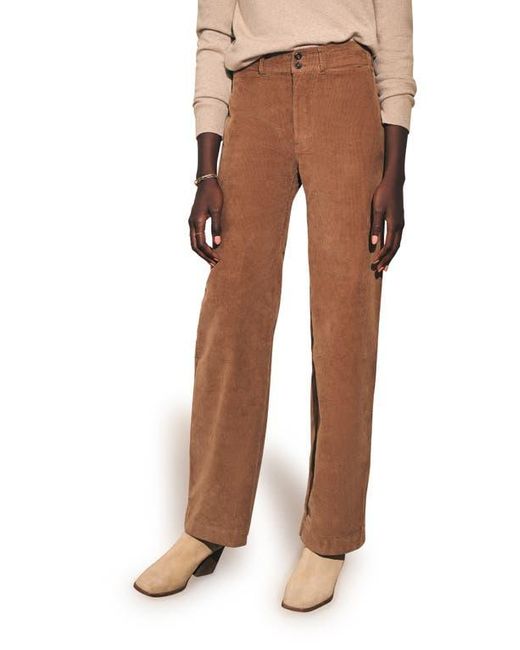 Faherty Brand Brown High-Waist Corduroy Wide-Leg Pants