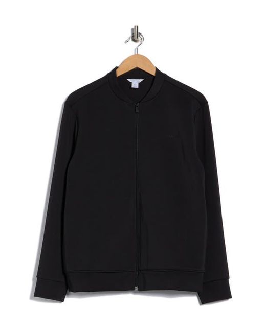Calvin Klein Black Stretch Double Knit Bomber Jacket for men
