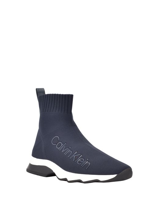 Calvin Klein Karmina Sneaker Boot In Dark Blue At Nordstrom Rack | Lyst
