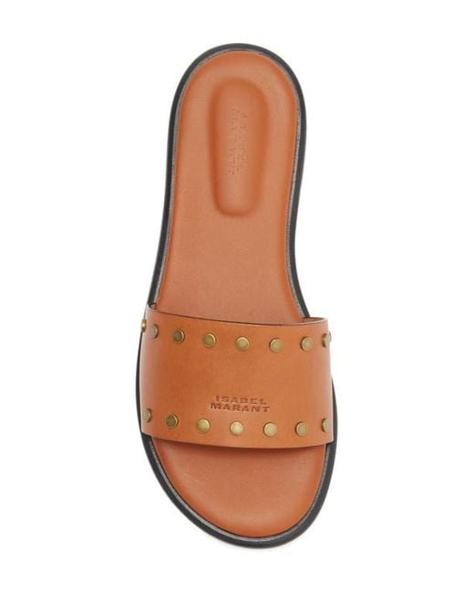 Isabel Marant Brown Vikee Logo Slide Sandal