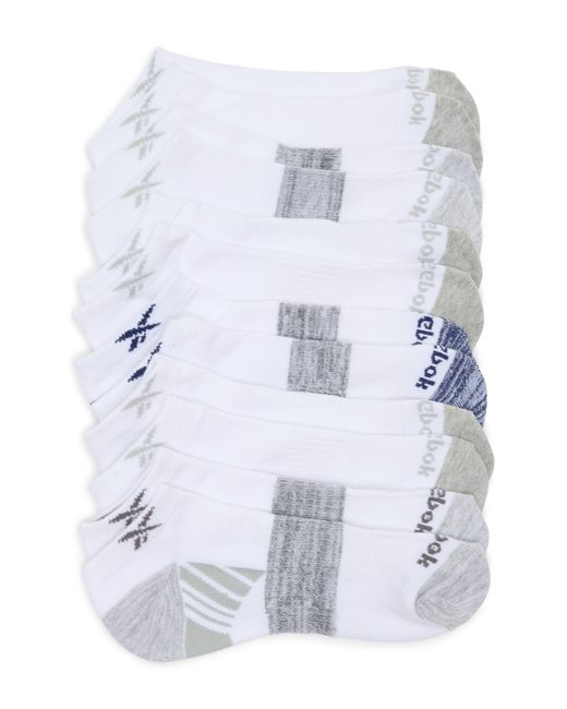 Reebok White 6-pack Terry Low Cut Socks for men